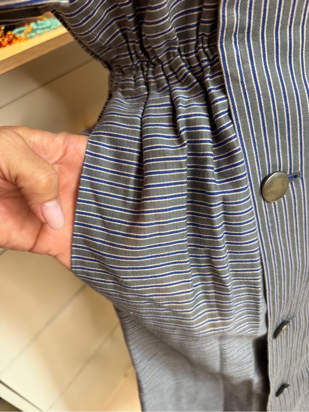 Christian Dior 1980’s Cotton Pinstripe Dress Size 9 - Picture 6 of 17